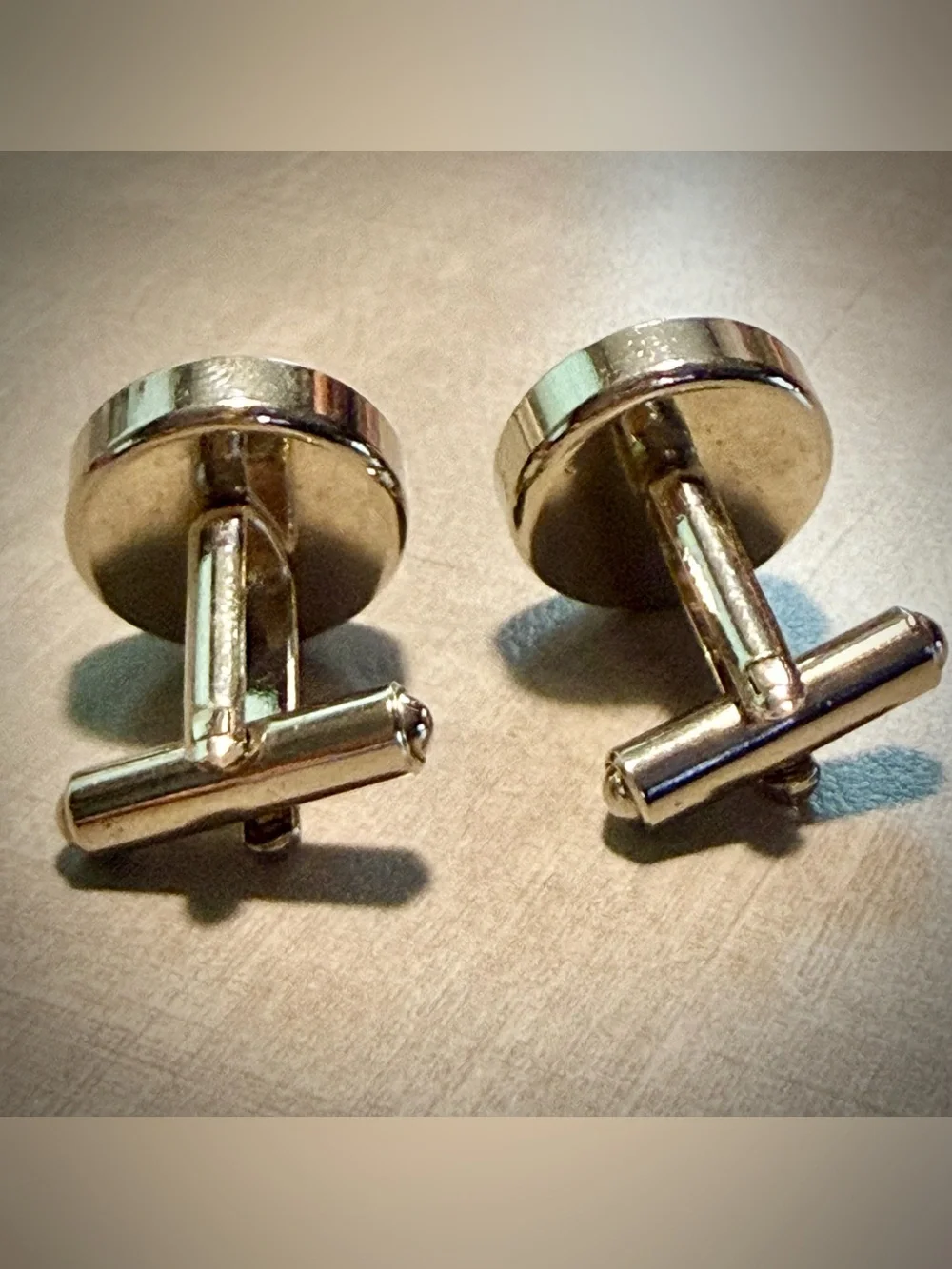 Carbon Fiber Cufflinks, Silver Woven. Texalium Style Inlay